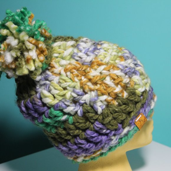 CHUNKY CROCHET SLOUCHY BEANIE HAT CAP Happy Trails 4ever - Picture 7 of 12